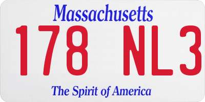 MA license plate 178NL3