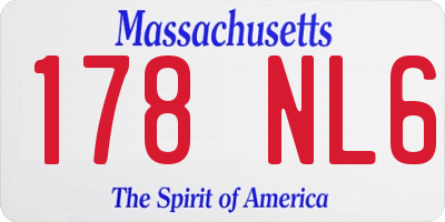MA license plate 178NL6