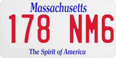 MA license plate 178NM6