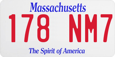 MA license plate 178NM7