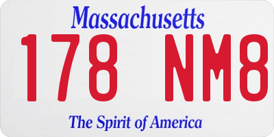 MA license plate 178NM8