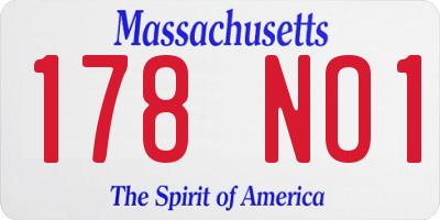 MA license plate 178NO1
