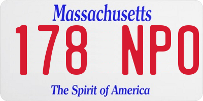 MA license plate 178NP0