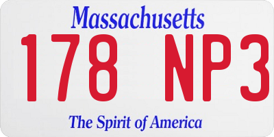 MA license plate 178NP3
