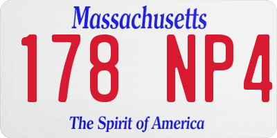 MA license plate 178NP4