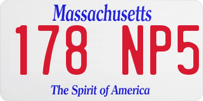 MA license plate 178NP5