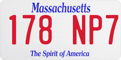 MA license plate 178NP7