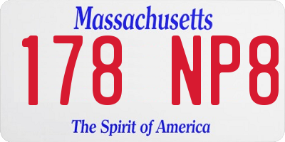 MA license plate 178NP8