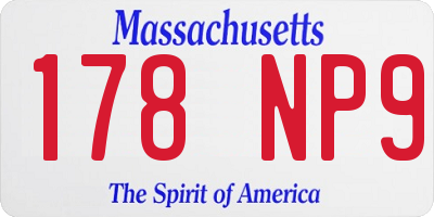 MA license plate 178NP9