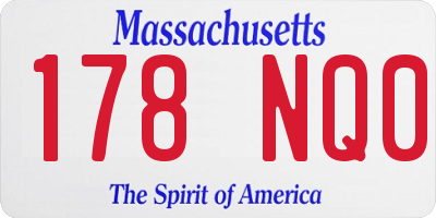 MA license plate 178NQ0