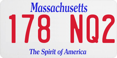 MA license plate 178NQ2