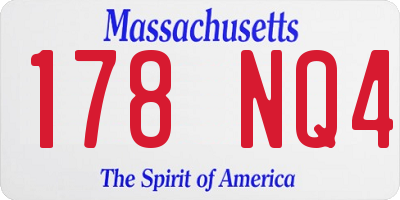 MA license plate 178NQ4