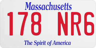MA license plate 178NR6