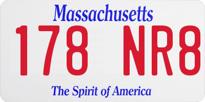 MA license plate 178NR8