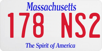 MA license plate 178NS2