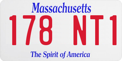 MA license plate 178NT1