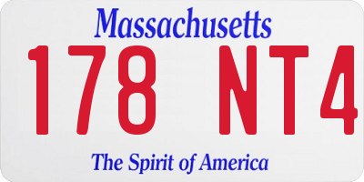 MA license plate 178NT4