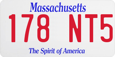 MA license plate 178NT5