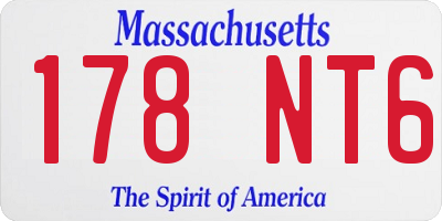 MA license plate 178NT6