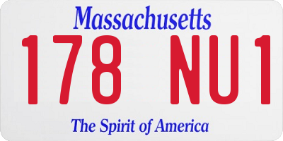 MA license plate 178NU1