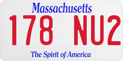 MA license plate 178NU2