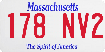 MA license plate 178NV2