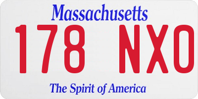 MA license plate 178NX0