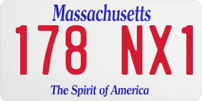 MA license plate 178NX1