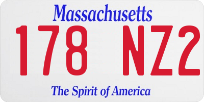 MA license plate 178NZ2