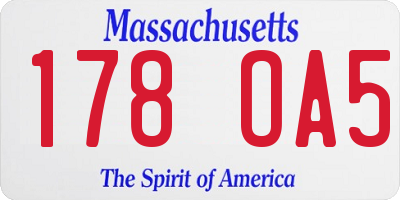 MA license plate 178OA5