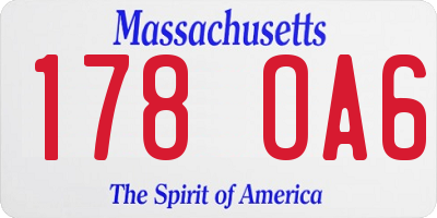 MA license plate 178OA6