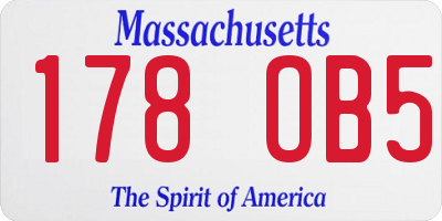 MA license plate 178OB5