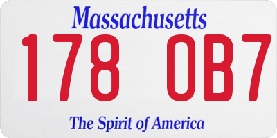 MA license plate 178OB7
