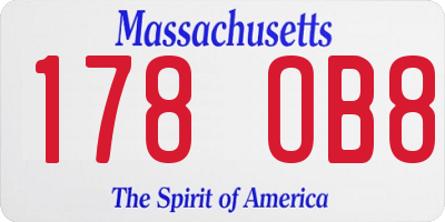 MA license plate 178OB8