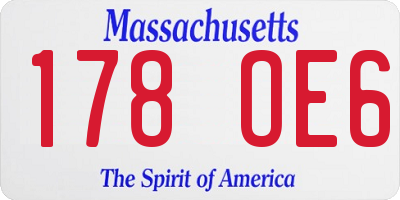 MA license plate 178OE6