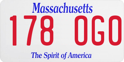 MA license plate 178OG0