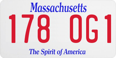 MA license plate 178OG1