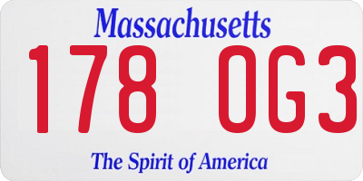 MA license plate 178OG3