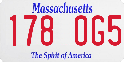MA license plate 178OG5