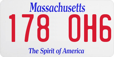 MA license plate 178OH6