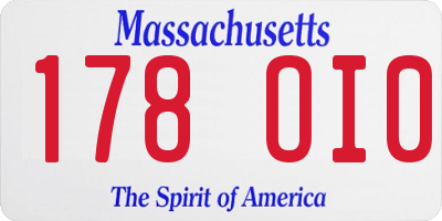 MA license plate 178OI0