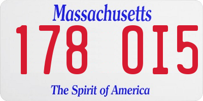 MA license plate 178OI5