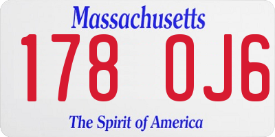 MA license plate 178OJ6