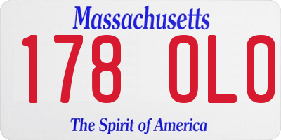 MA license plate 178OL0
