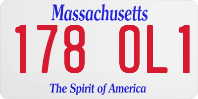 MA license plate 178OL1