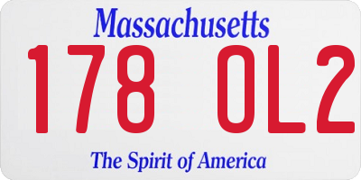 MA license plate 178OL2