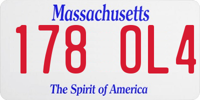 MA license plate 178OL4