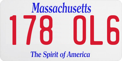 MA license plate 178OL6