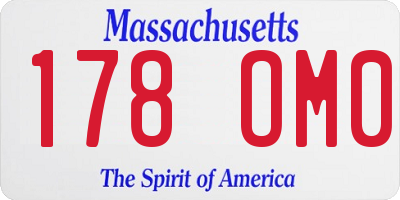 MA license plate 178OM0