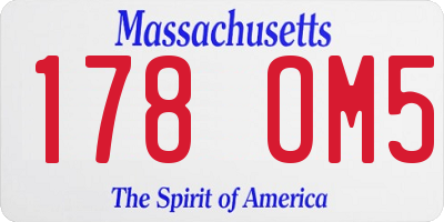 MA license plate 178OM5